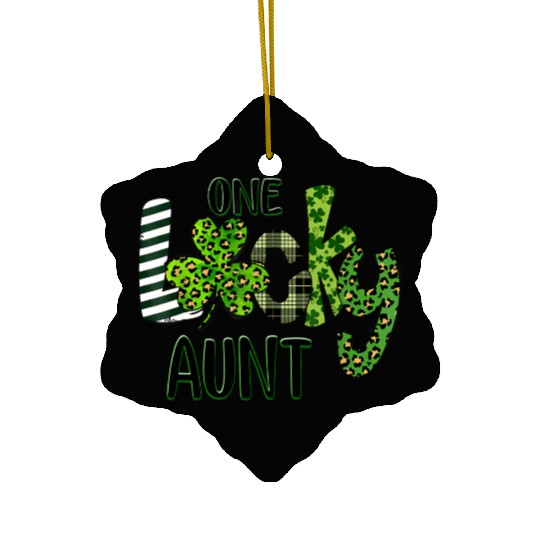One Lucky Aun Shamrock St Patrick'S Day Ceramic Ornaments