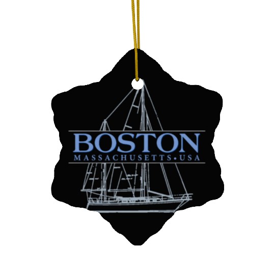 Boston Massachusetts Sailing Ceramic Ornaments