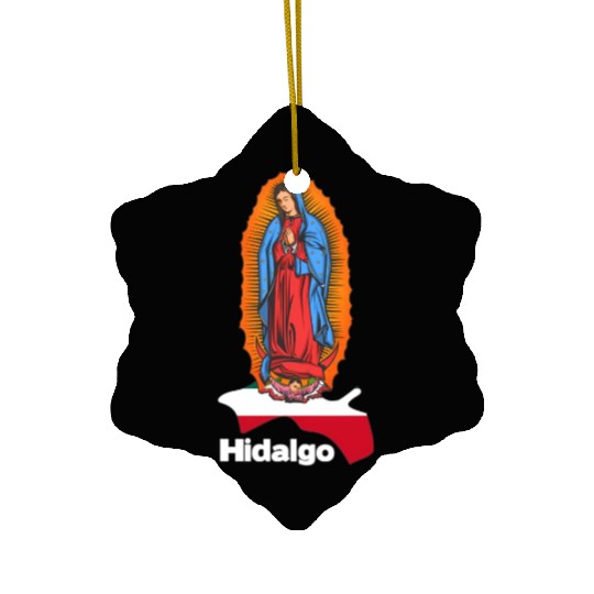 Virgen De Guadalupe With Hidalgo Mexico Ceramic Ornaments