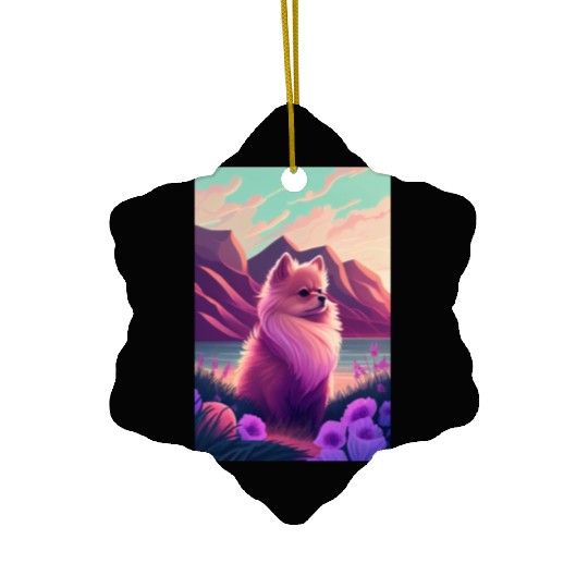 Pomeranian Nature Ceramic Ornaments