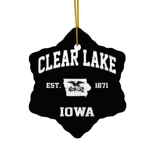 Clear Lake Iowa Ia State Athletic Style Ceramic Ornaments