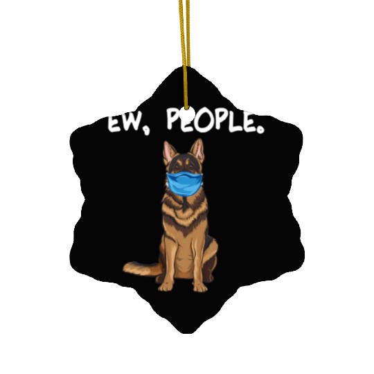 German Shepherd Ew People Dog Wearing Face Ceramic Ornaments