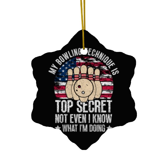 Vintage 4th of July Bowling Ceramic Ornaments