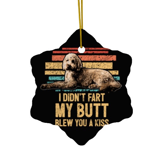 Blew You A Kiss Funny Goldendoodle Dog Mom Doodle Ceramic Ornaments