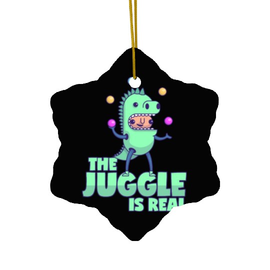 Juggling Saying The Juggle Is Real Dino Costume Ceramic Ornaments