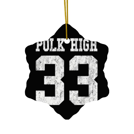Polk High School Football Jersey 33 Aged Look Ceramic Ornaments