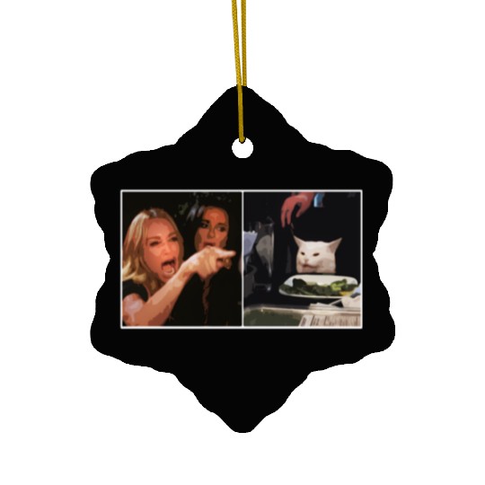 Yelling At A Cat Meme Ceramic Ornaments