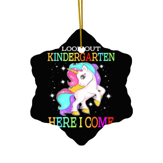Look Out kindergarten Here I Come Unicorn back to Ceramic Ornaments