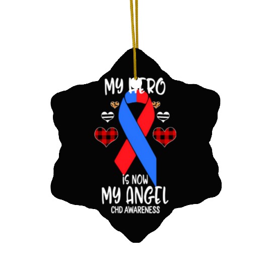 Chd Awareness Remembrance Hero Is Now My Angel Ceramic Ornaments