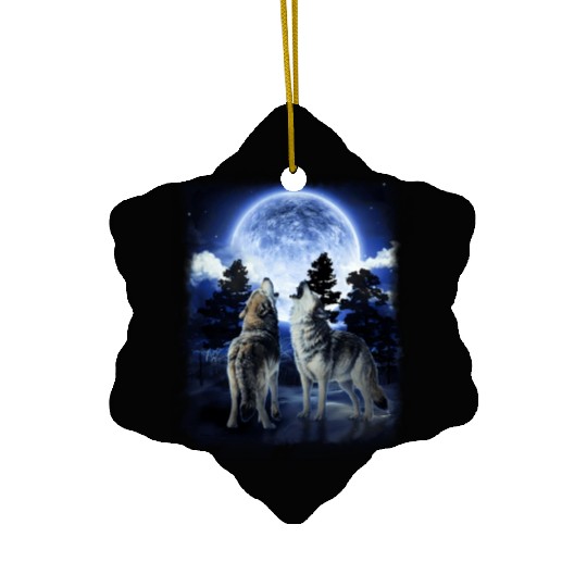The Mountain Men'S Wolf Native American Ceramic Ornaments