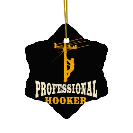 Lineman Line Worker Professional Hooker Ceramic Ornaments