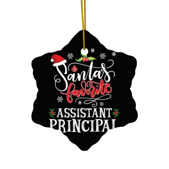 Santa'S Favorite Assistant Principal Party Ceramic Ornaments