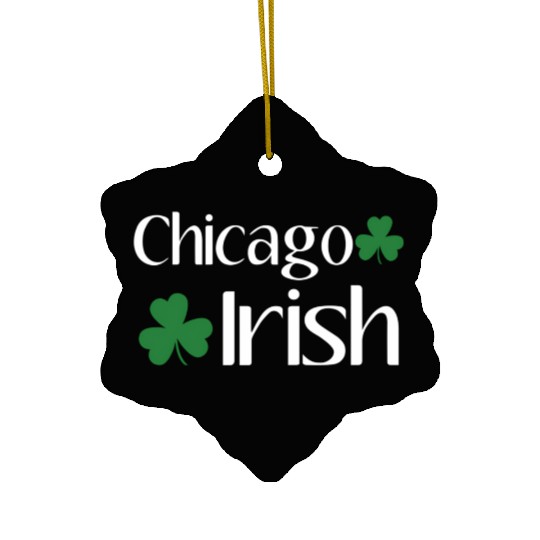 Chicago Irish St Patric Day Shamrock Chicago Ceramic Ornaments
