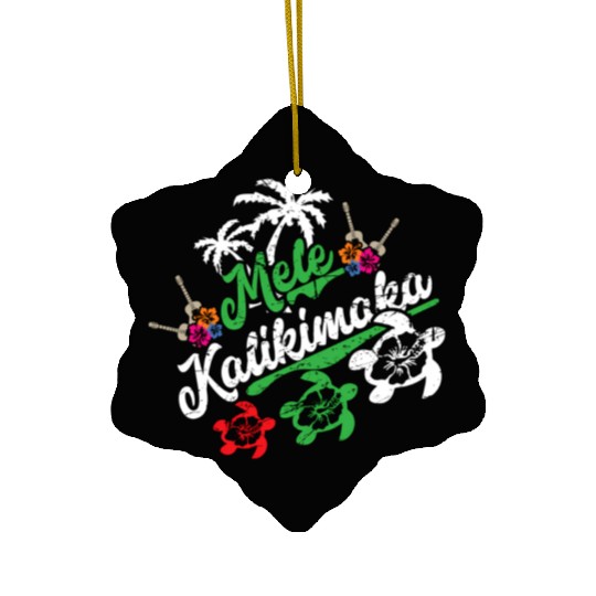 Mele Kalikimaka - Fun Merry Ceramic Ornaments
