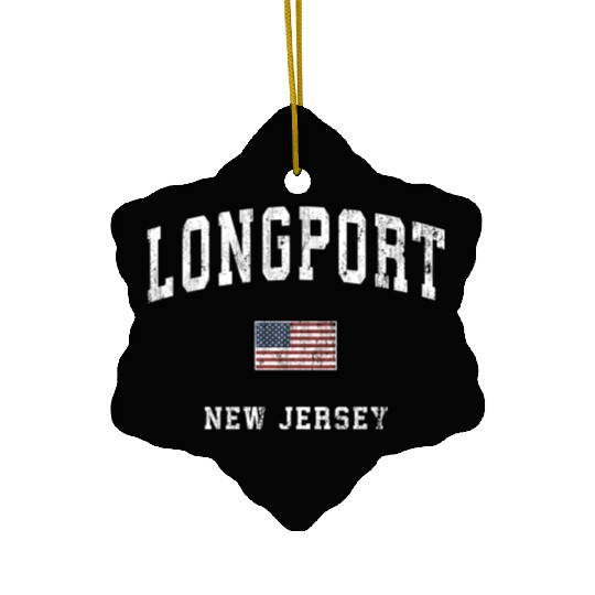 Longport New Jersey Nj American Flag Sports Ceramic Ornaments