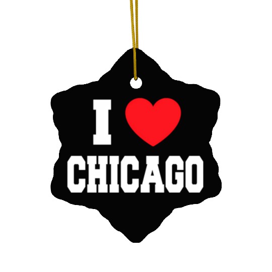 I Love Chicago Ceramic Ornaments