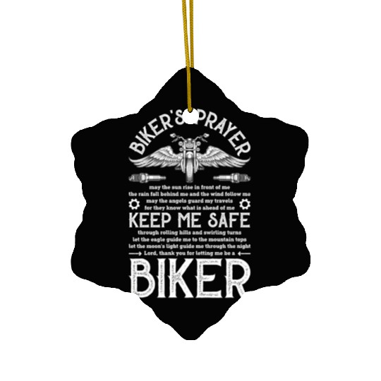 Biker'S Prayer Motorcycle Biker Biking Ceramic Ornaments