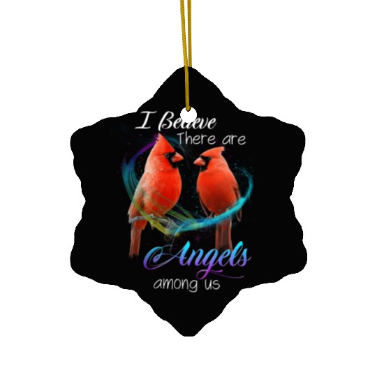 Cardinal Bird I Believe There Are Angels Among Us Ceramic Ornaments