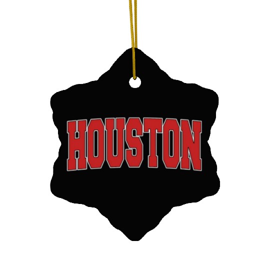 Houston Tx Texas Varsity Style Usa Sports Ceramic Ornaments