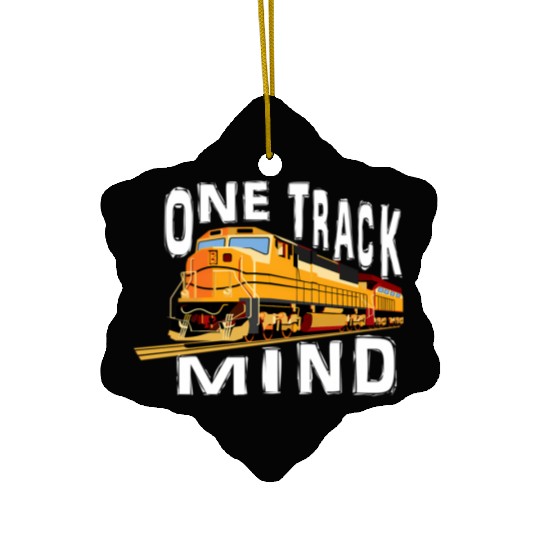 One Track Mind Train Engine Ceramic Ornaments
