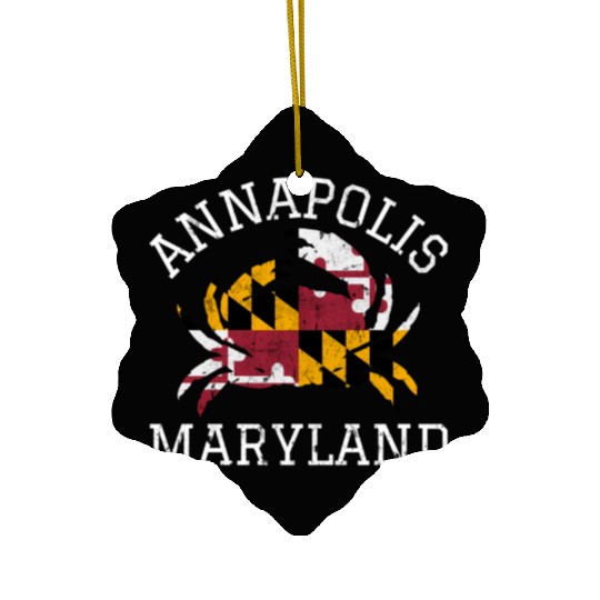 Annapolis Maryland Crab State Flag Home Travel Ceramic Ornaments