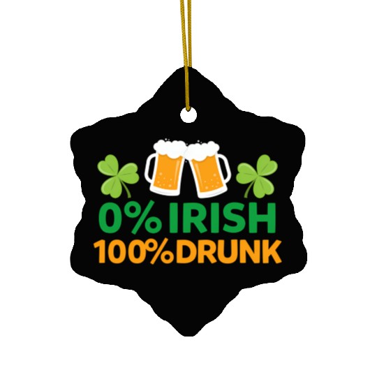 0 Irish 100 Drunk Saint Patrick'S Day Beer Ceramic Ornaments