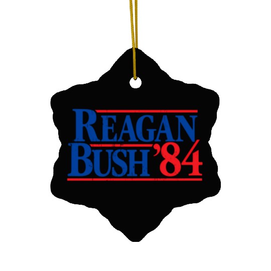 Reagan Bush '84 Republican Ceramic Ornaments
