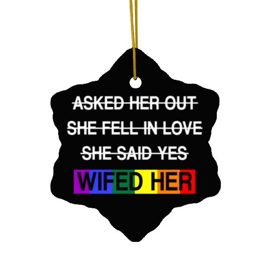 Her Lgbtq Romantic Lesbian Wedding Day Ceramic Ornaments