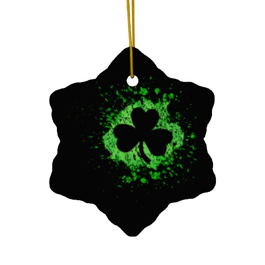 2-Sided Erin Go Bragh Shamrock Celtic Knot And Ceramic Ornaments