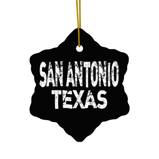 San Antonio Texas Distressed Ceramic Ornaments