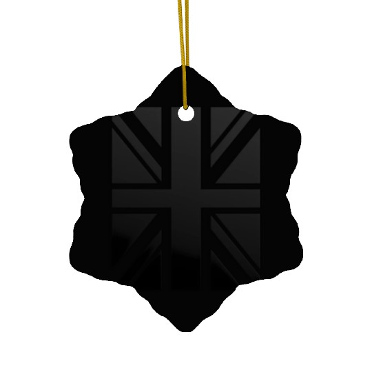 Black Union Jack - Uk Flag - Great Britain Ceramic Ornaments
