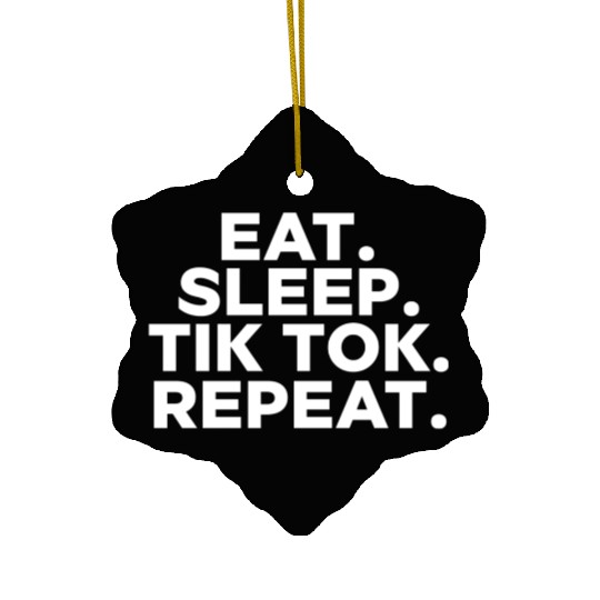 Eat Sleep tiktok Repeat retro vintage colors Ceramic Ornaments