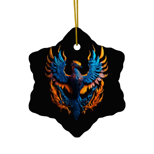 Neon Phoenix Ceramic Ornaments