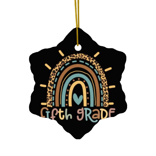 Fifth Grade Rainbow Girls Boys Teacher Team Ceramic Ornaments