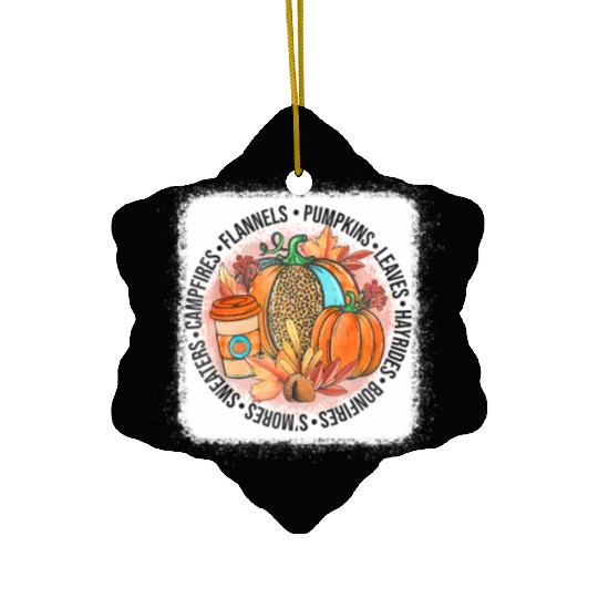 It's Fall Y'all Happy Fall Vibes Autumn Leaves Ceramic Ornaments