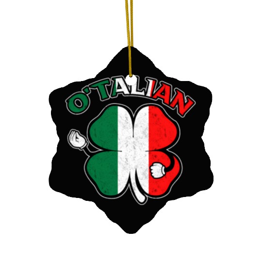 Italian St Patric Day Irish Italian O'Talian Ceramic Ornaments