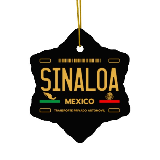 Sinaloa Meco License Plate Aesthetic Sinaloa Ceramic Ornaments