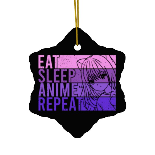 Anime Ceramic Ornaments Eat Sleep Anime Repeat Anime