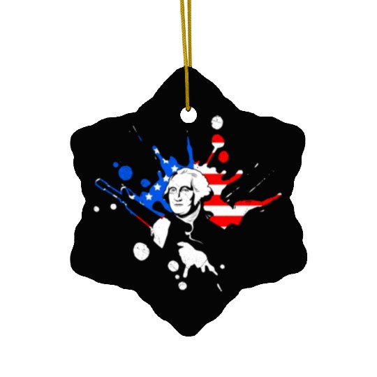 Merica George Washington Independence Day Ceramic Ornaments