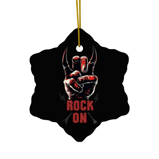 Rock music hand devil horns rock musician Ceramic Ornaments