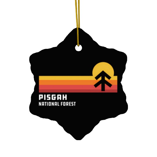 Retro Sunset Pisgah National Forest Asheville Ceramic Ornaments