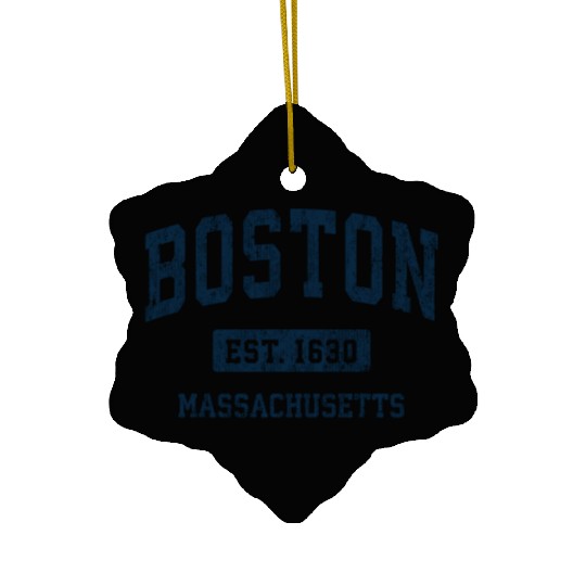 Boston Massachusetts Ma Vintage Athletic Ceramic Ornaments