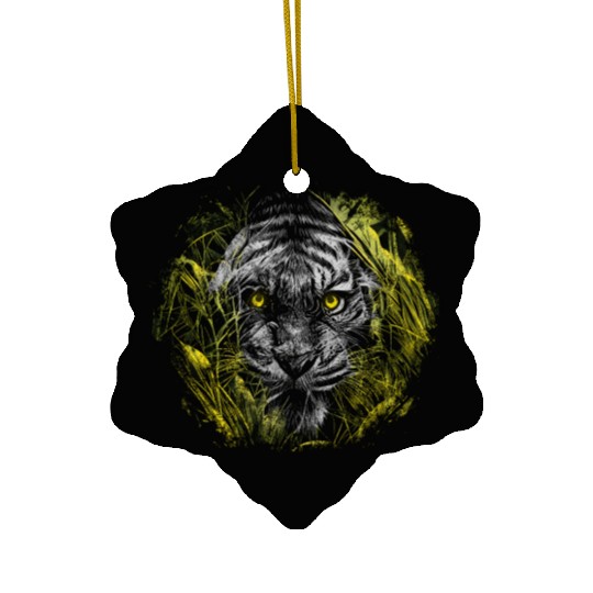 Colorful Tiger Cat Realistic Tiger Ceramic Ornaments
