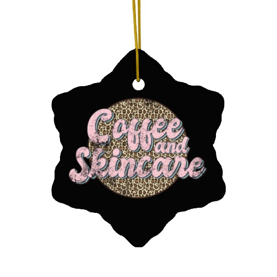 Coffee And incare Leopard Esthetician incare Ceramic Ornaments