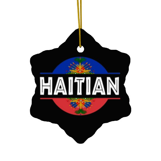 Haitian Flag Haiti Coat Of Arm Ayiti Day Pride Ceramic Ornaments