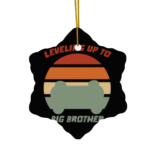 Vintage Leveling Up To Big Brother Video Game Ceramic Ornaments