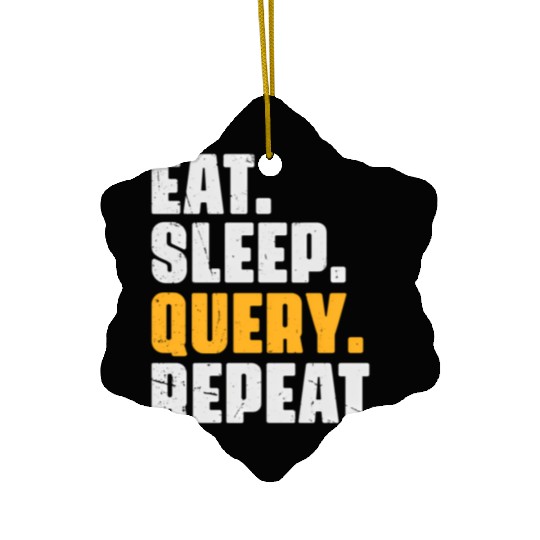 Eat Sleep Query Repeat Computer Coding Database Ceramic Ornaments
