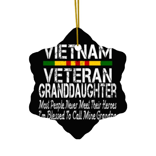 US Army Vietnam Veteran Granddaughter Ceramic Ornaments