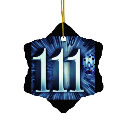 Aqua Charm: Lucky 1111 Ladybug Ceramic Ornaments