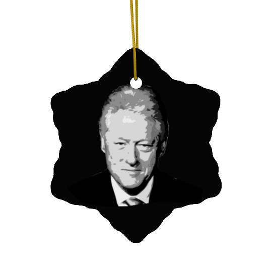 Bill Clinton Grayscale Pop Art Ceramic Ornaments